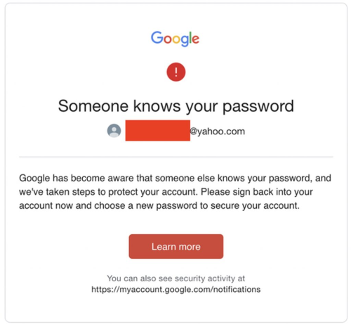 review account security alert
