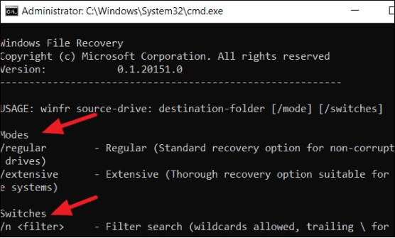 Wiederherstellungsoptionen