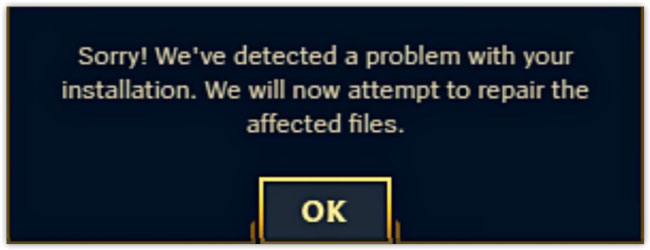 league we have detected a problem with your installation