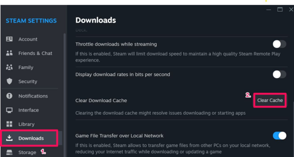 clear steam download cache to fix battlefield 6 not working issue