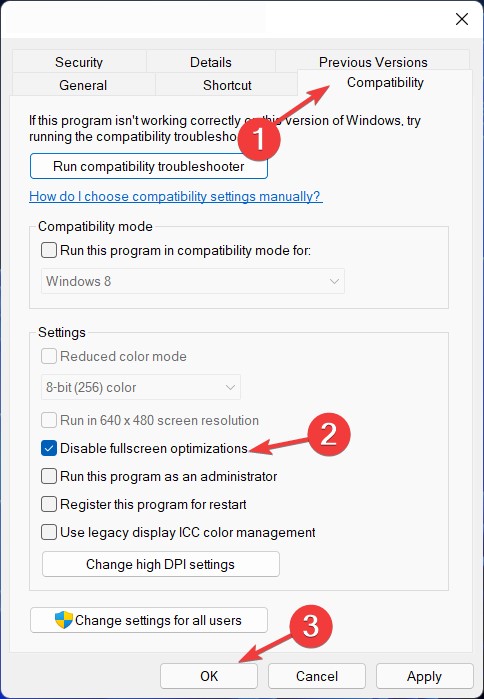 desabilite as otimizações de tela inteira para corrigir o League of Legends que não está sendo iniciado