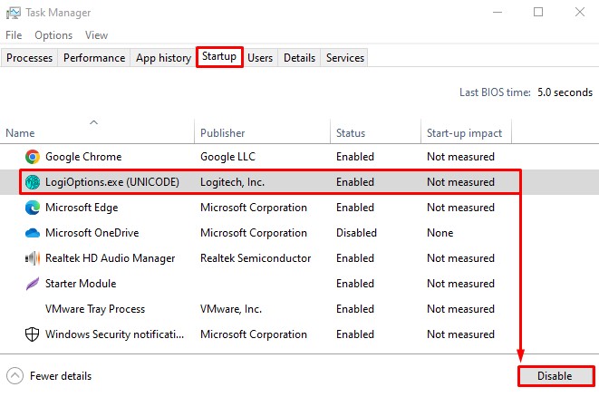 disable logitech download assistant from startup to fix logilda dll error