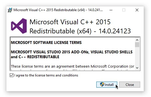 uninstall visual c++ redistributable package-step 3