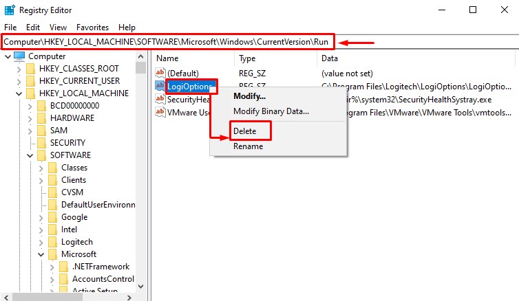 remove logitech from the registry to fix logilda dll error 