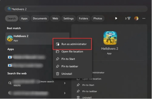 run helldivers 2 as administrator