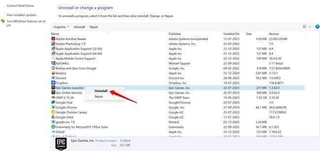 desinstalar programa com erro d3dcompiler_43.dll