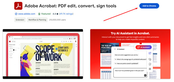add adobe acrobat chrome extension
