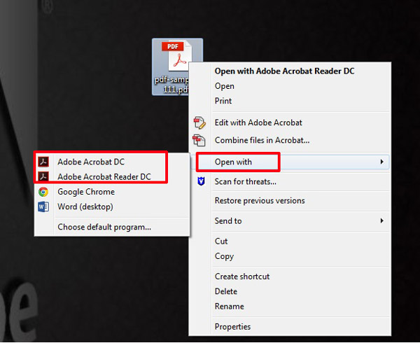 open pdf with adobe acrobat