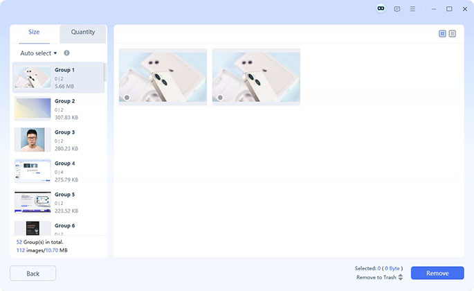 smart remove or review duplicates