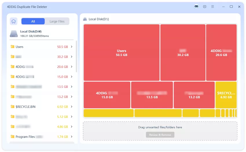 check size of scanned files and folders