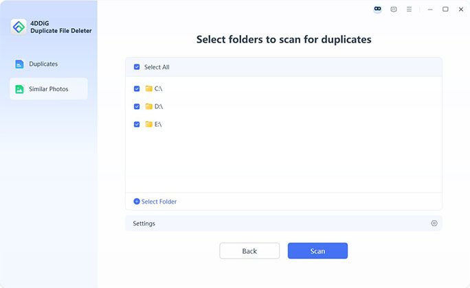 choose folder to scan similar images