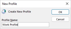 create a new outlook profile