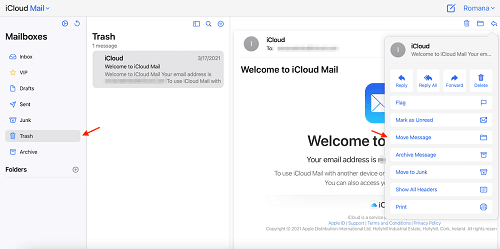 recuperar e-mails do iCloud