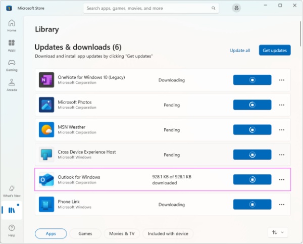 update outlook to the latest version