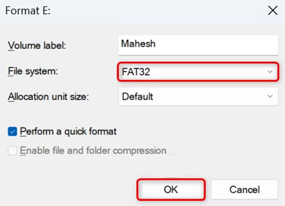 format usb to fat32 disk management