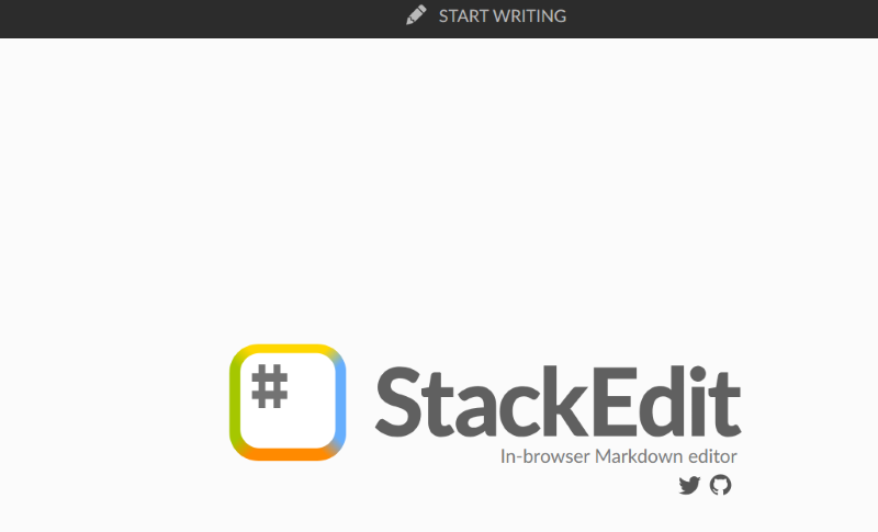 click start writing stackedit