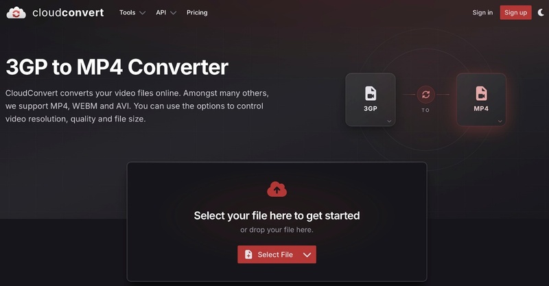 convert 3gp to mp4 before opening it