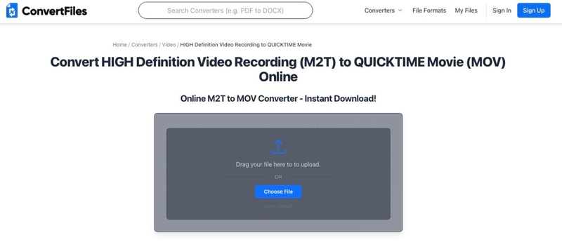 convert m2t using convertfiles