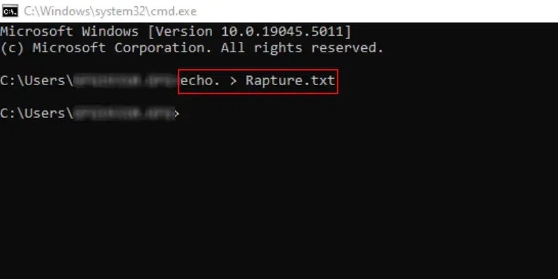 create a txt file with command prompt