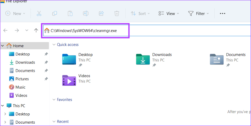 disk cleanup in file explorer