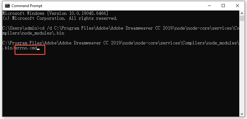 enter and run the cmd file