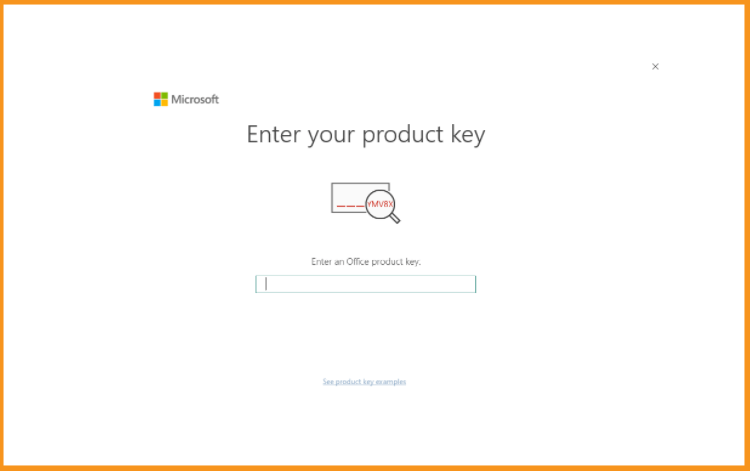 enter product key for office installation