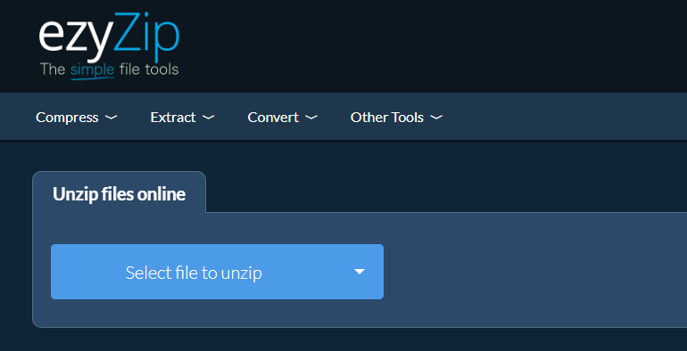 ezyzip unzip a file online