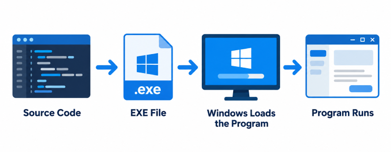 how does an exe file work