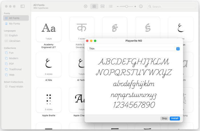 install a ttf file on mac