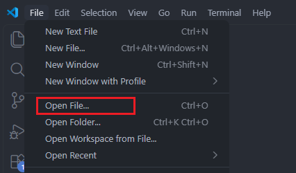 open a json file with vs code