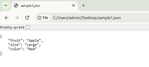 open a json file with web browser