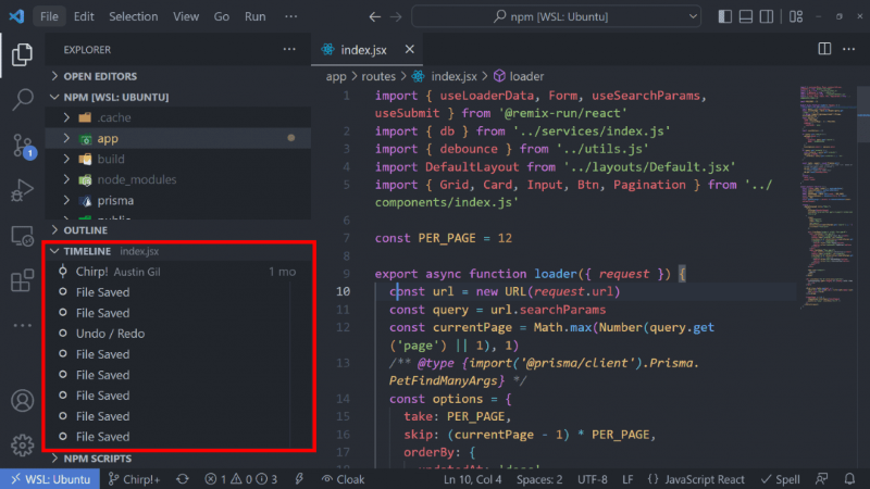 recover json files from vs code timeline