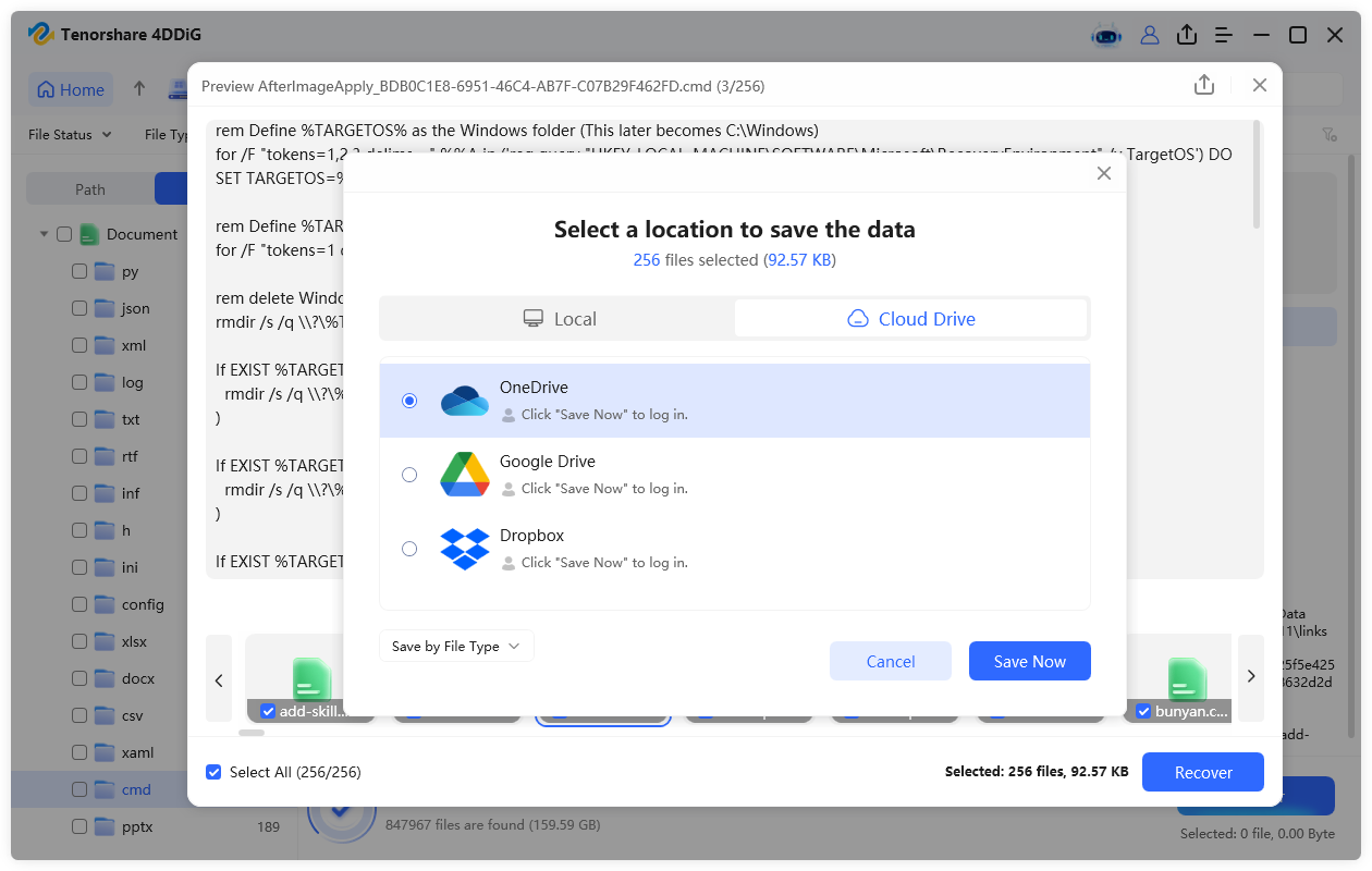 save recovered Bcmd files
