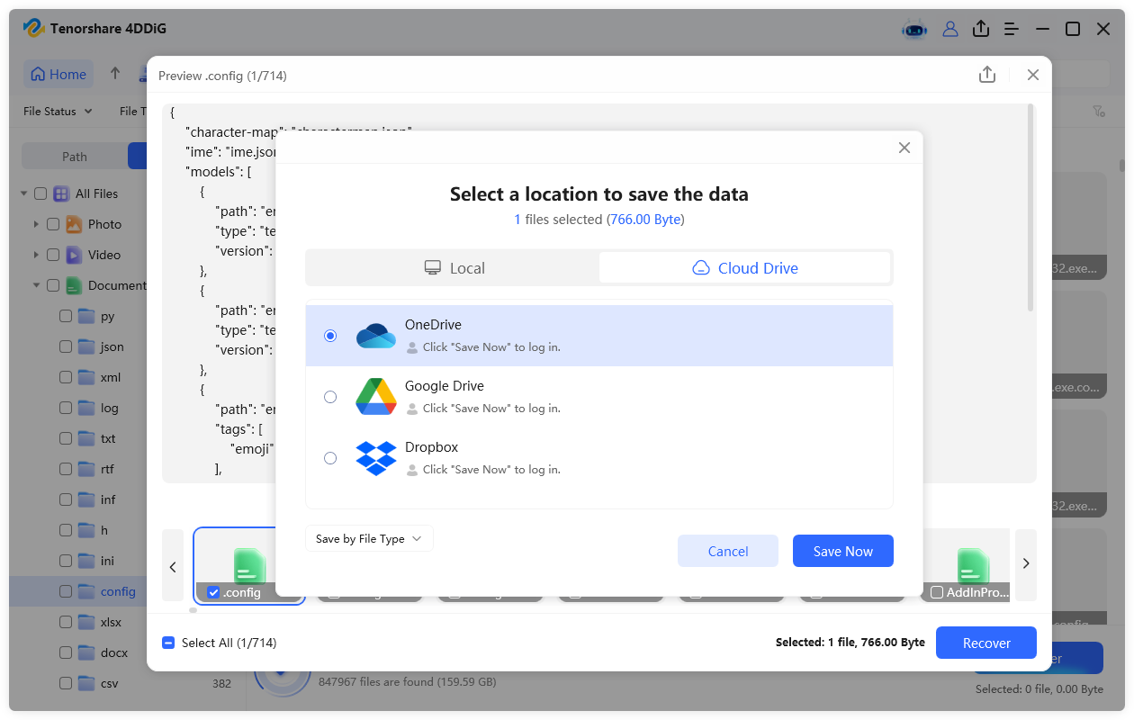 save the recovered config files