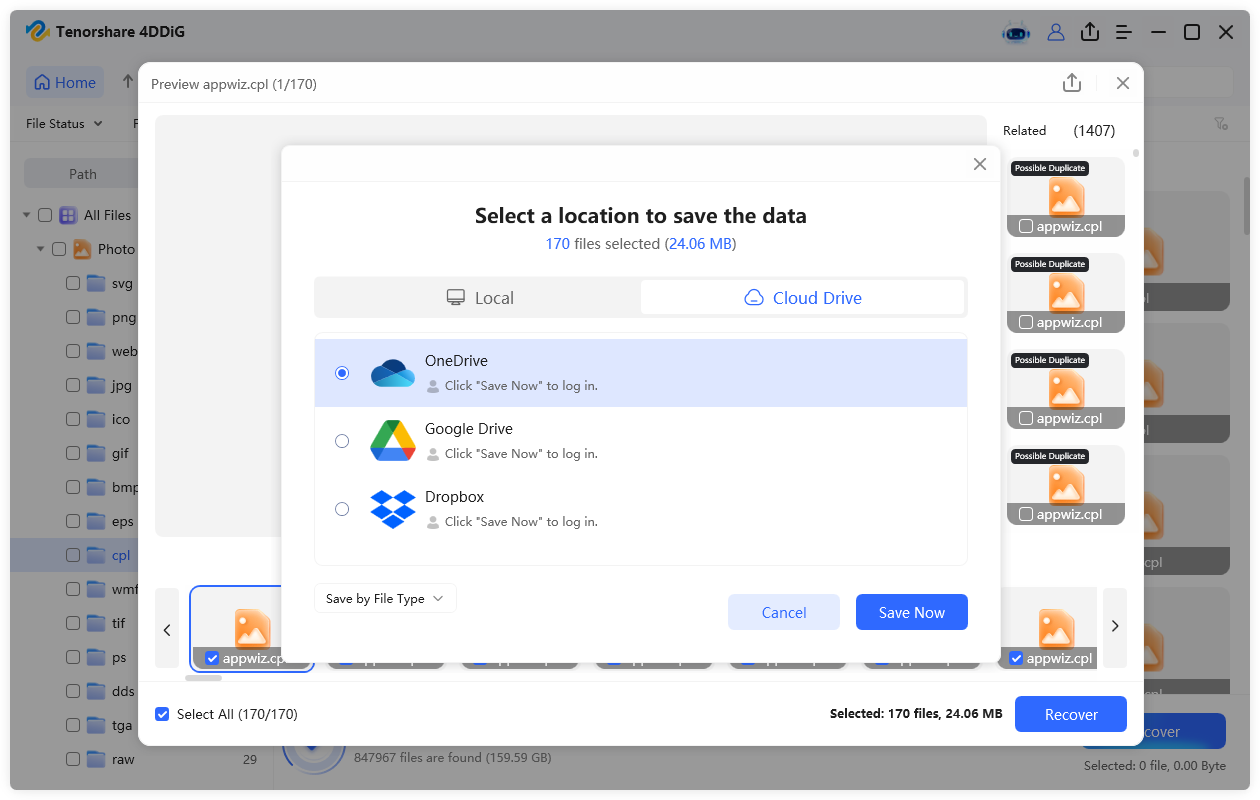 save the recovered cpl files