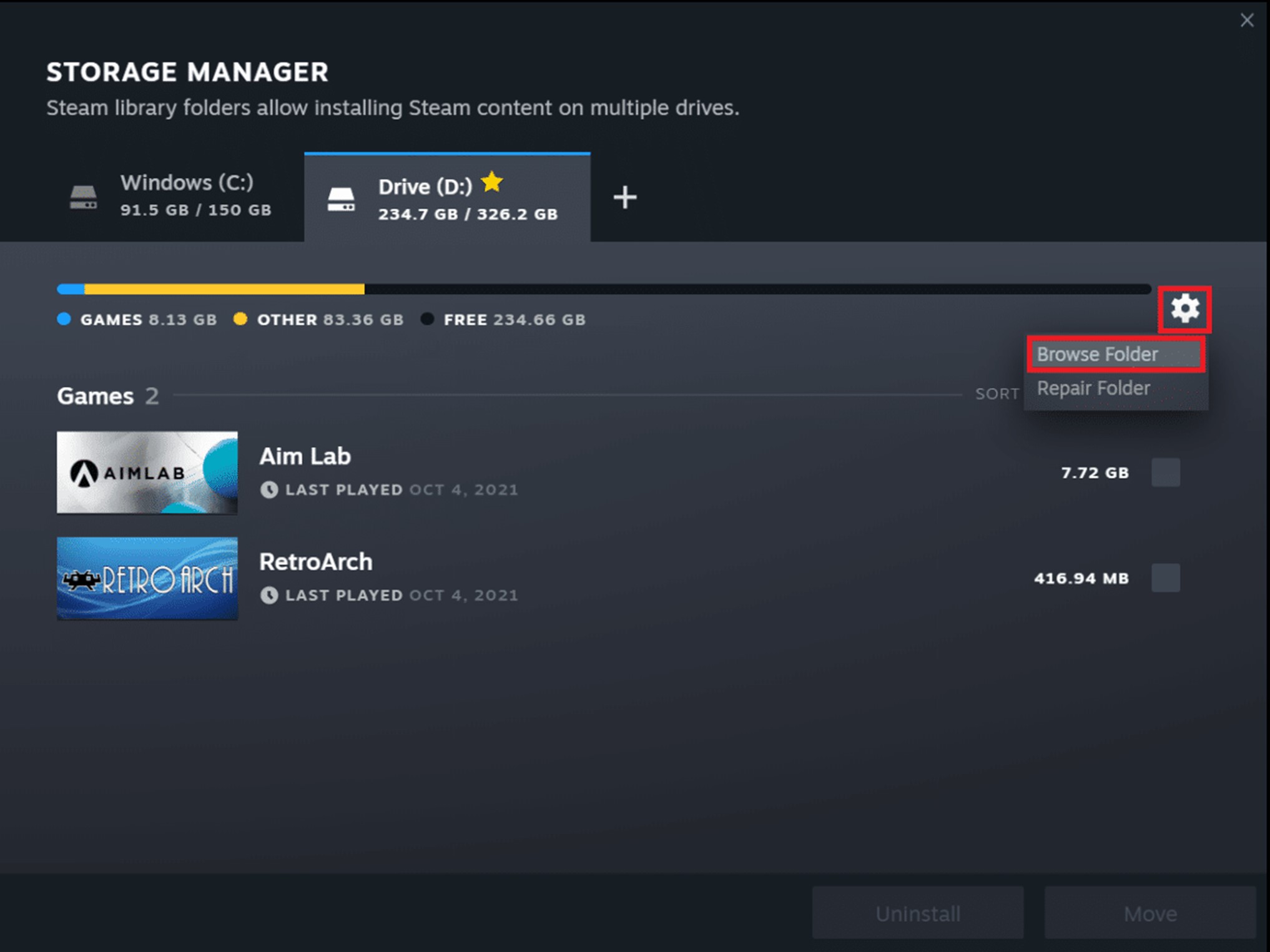 are steam games stored on mac