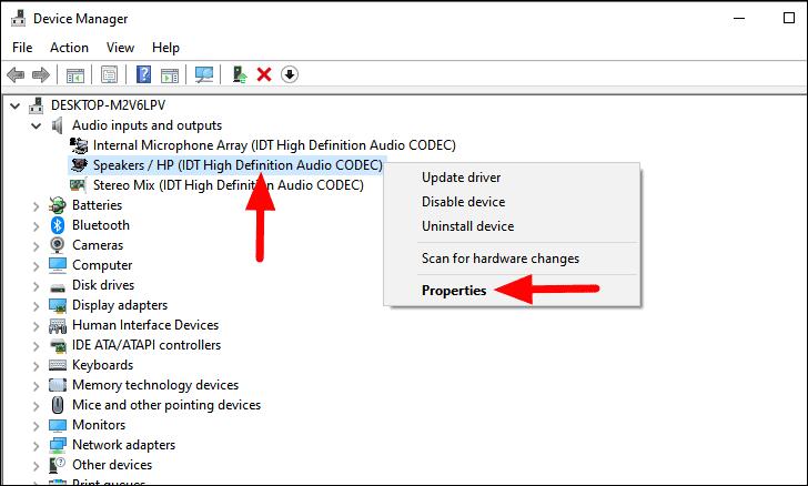 رجوع تعريف الصوت لإصلاح خطأ الجهاز الصوتي-1.