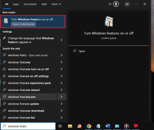 ativar ou desativar recursos do windows
