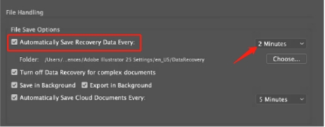 automatically save recovery data illustrator