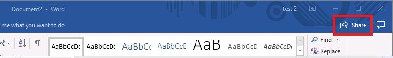 share button on microsoft word
