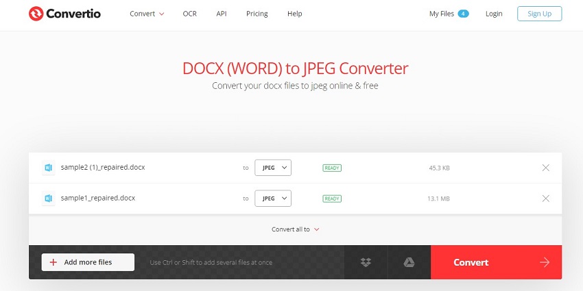 click to convert word docoument to jpeg online