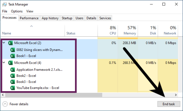 step 4 method 3 to fix excel cannot complete this task with available resources