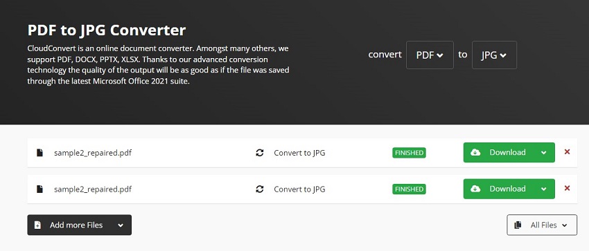 download converted jpg images