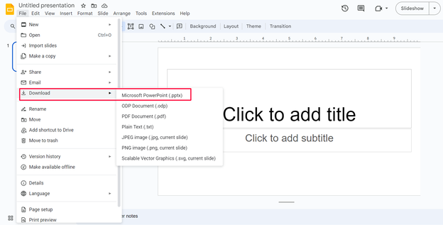 download powerpoint from google drive