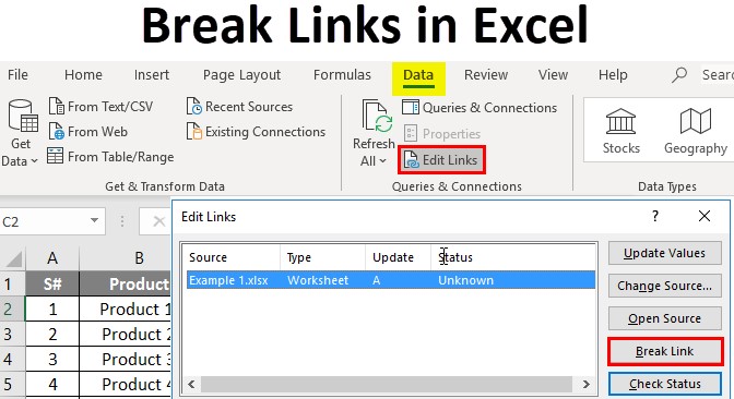 editar enlaces romper enlace