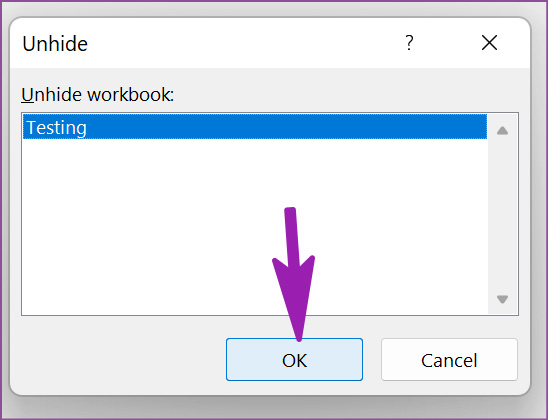 corrigir o problema das planilhas ocultas