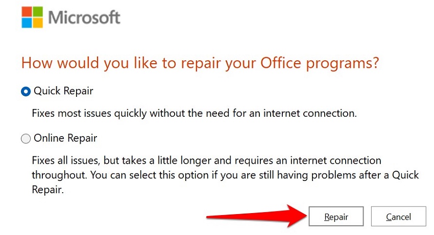 reparar microsoft office para arreglar que PowerPoint no se abre-2