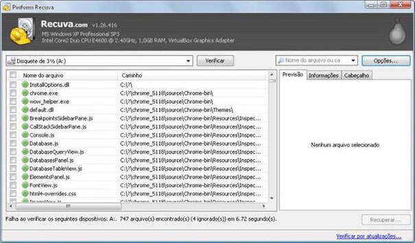recuva program to recover deleted files