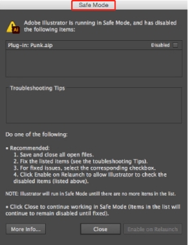 run adobe illustrator in safe mode