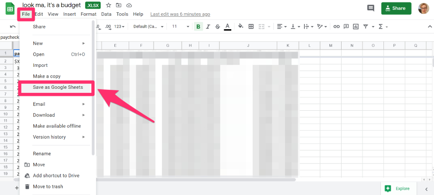 reparar archivos de Excel con contenido ilegible usando Google Sheets-3